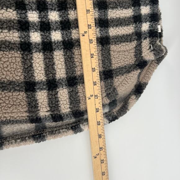 Ugg Koolaburra Fleece Jacket Brown Beige Plaid Vintage Check Design Size Medium - Picture 7 of 7